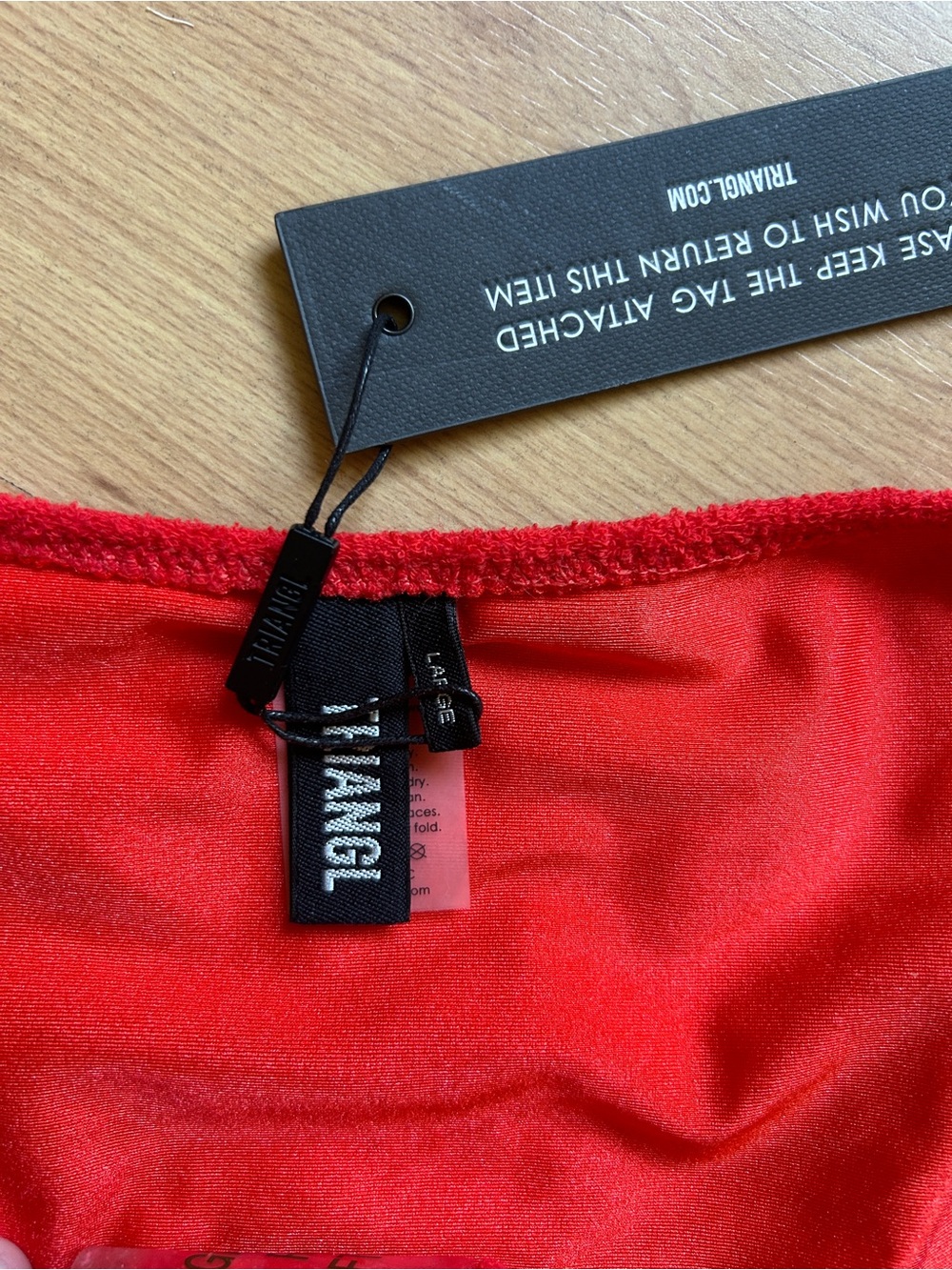 NWT TRIANGL terry Red Bikini Set Bralette Top with Bottom - Picture 2 of 4